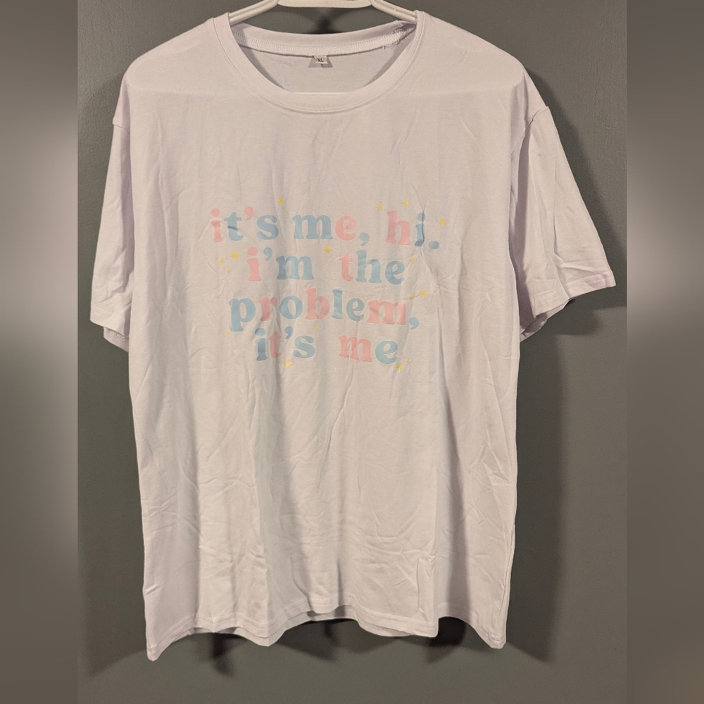 Graphic Tee with Pastel Text Taylor Swift